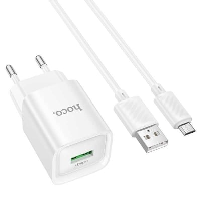 Picture of Hoco C145A QC 18W Mini Charger with USB-A to Type-C Cable