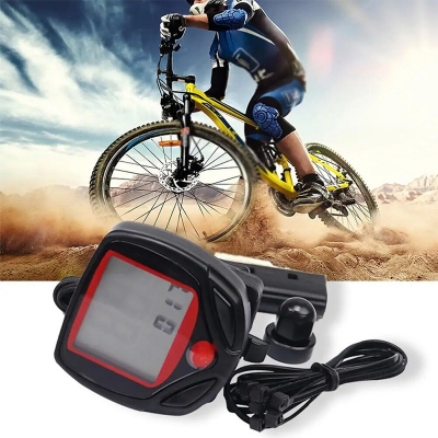 Picture of 15 Function Cycle Speedometer Digital LCD Speedometer for Bicycle Bike Meter Waterproof (Multicolor)