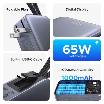 Picture of UGREEN PB512 3-in-1 45W 10000mAh Power Bank with 65W AC Outlet