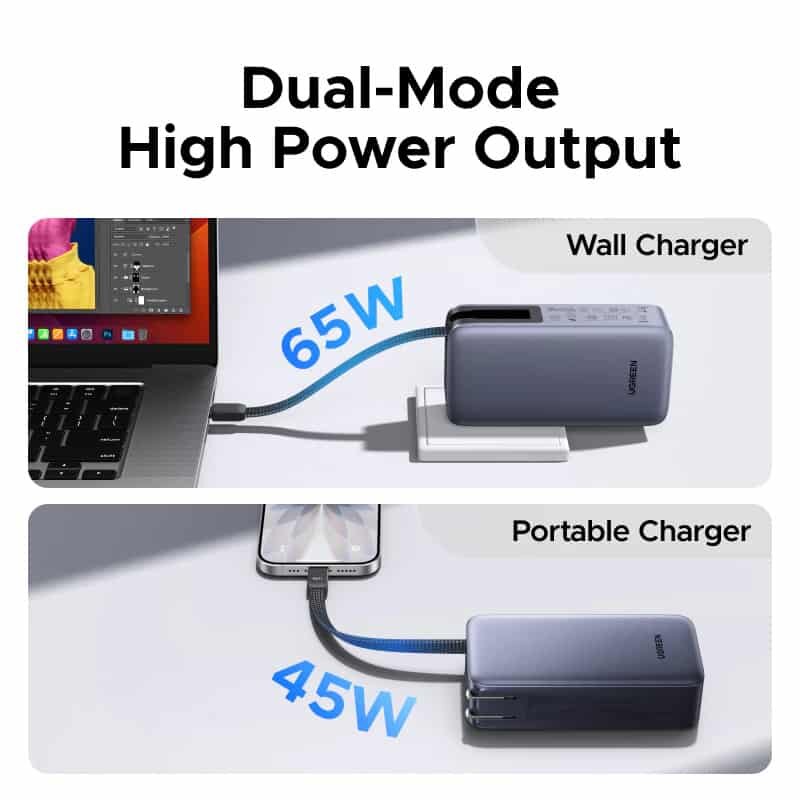 Picture of UGREEN PB512 3-in-1 45W 10000mAh Power Bank with 65W AC Outlet