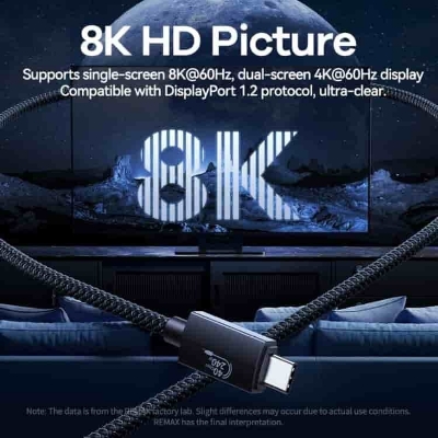 Picture of Remax RC-C039 240W Type-c to Type-c Cable 8K 40GBPS Thunderbolt USB 4.0 Cable