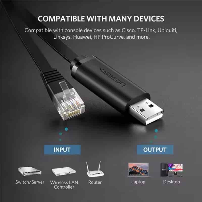 Picture of Ugreen CM204 (60813) USB-A to RJ45 Console Cable – 3M