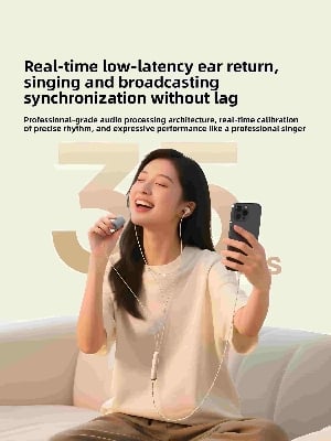 Picture of Baseus Encok K1 Karaoke Used Headphones Built-in Ear-Monitoring Wired Microphone
