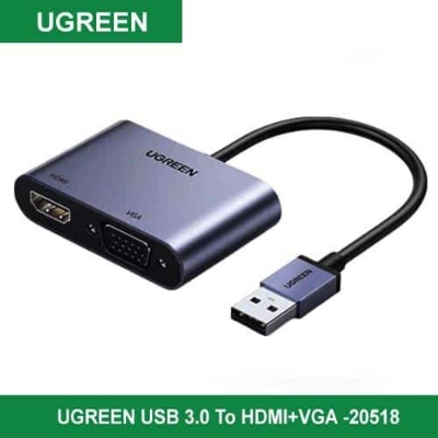 Picture of UGREEN CM449 USB 3.0 to HDMI+VGA Converter