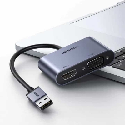 Picture of UGREEN CM449 USB 3.0 to HDMI+VGA Converter