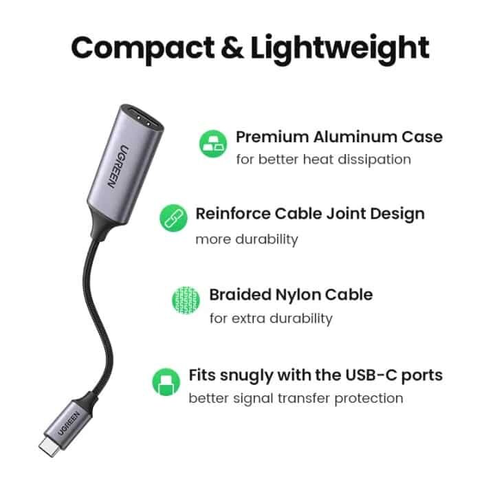 Picture of UGREEN CM297 Type C to HDMI Adapter Cord 4K 60Hz Thunderbolt 3 HDMI 2.0 Converter
