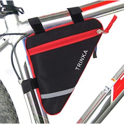 Picture of Cycling Handlebar Bags Bike Top Tube Bag Triangle Road Bicycle Front Frame Bag Mountain Bike Pannier Accessories (Red & Blue)