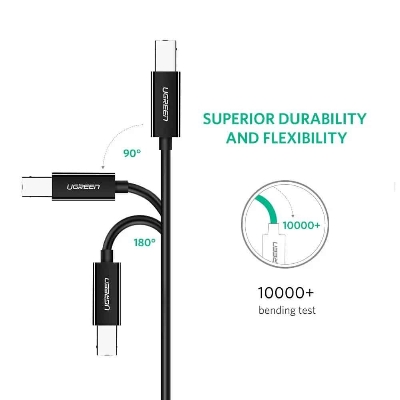 Picture of Ugreen US241 USB-C to USB-B2.0 Printer Cable – 2m - Black