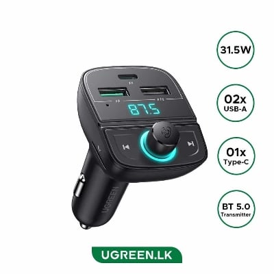 Picture of UGREEN (CD229) 31.5W Car Charger With USB, TF, Bluetooth & FM Transmitter