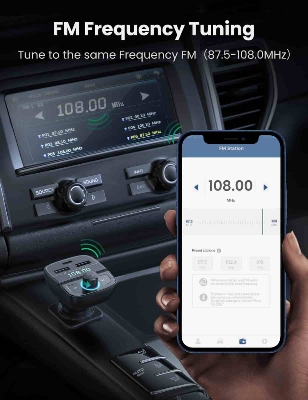 Picture of UGREEN (CD229) 31.5W Car Charger With USB, TF, Bluetooth & FM Transmitter