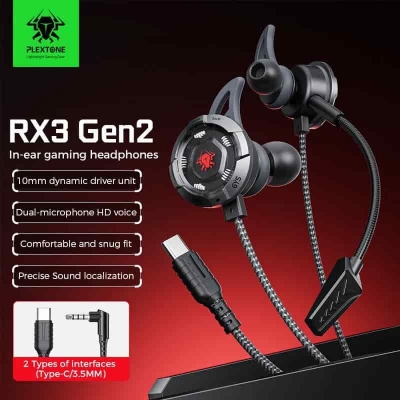 Picture of Plextone RX3 Gen2 High Benchmark Type c Gaming Earphones