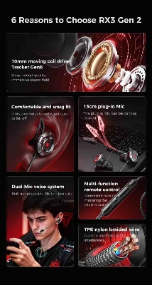 Picture of Plextone RX3 Gen2 High Benchmark Type c Gaming Earphones