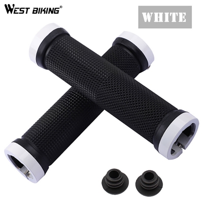 Picture of Bicycle Road Mountain Bike Handle Double Lock on Aluminium Alloy Bike Handlebar Hand Cover 1 Pair Handlebar Grips