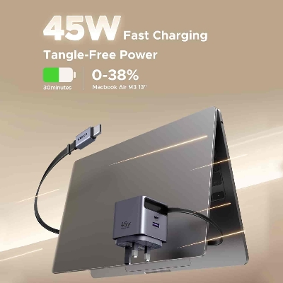 Picture of UGREEN X614 Nexode Pro 45W GaN Fast Charger with Retractable Cable