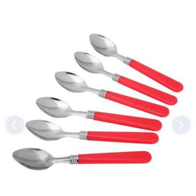 Picture of Spoon Set for Dinning Table, Spoon for Eating, Spoon Set with Plastic Handle 6 pcs