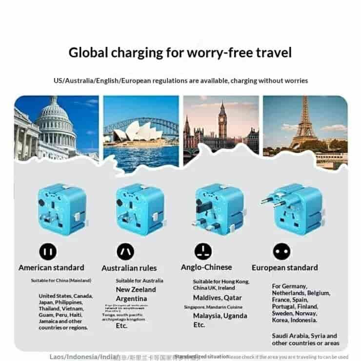 Picture of MOMAX UA37 1-World Pocket Mini Travel Adapter 2500W