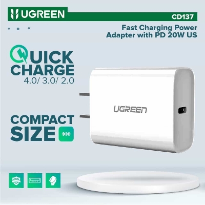 Picture of UGREEN CD137 Fast Charging Power Adapter with PD 20W (US)