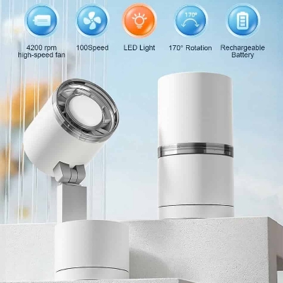 Picture of FW8 Desktop Fan with Remote Control 12000mAh Battery With Desk Lamp