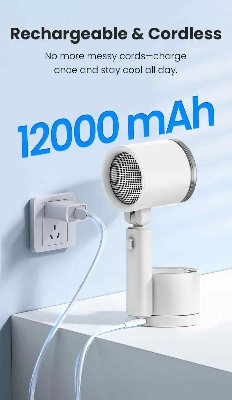 Picture of FW8 Desktop Fan with Remote Control 12000mAh Battery With Desk Lamp