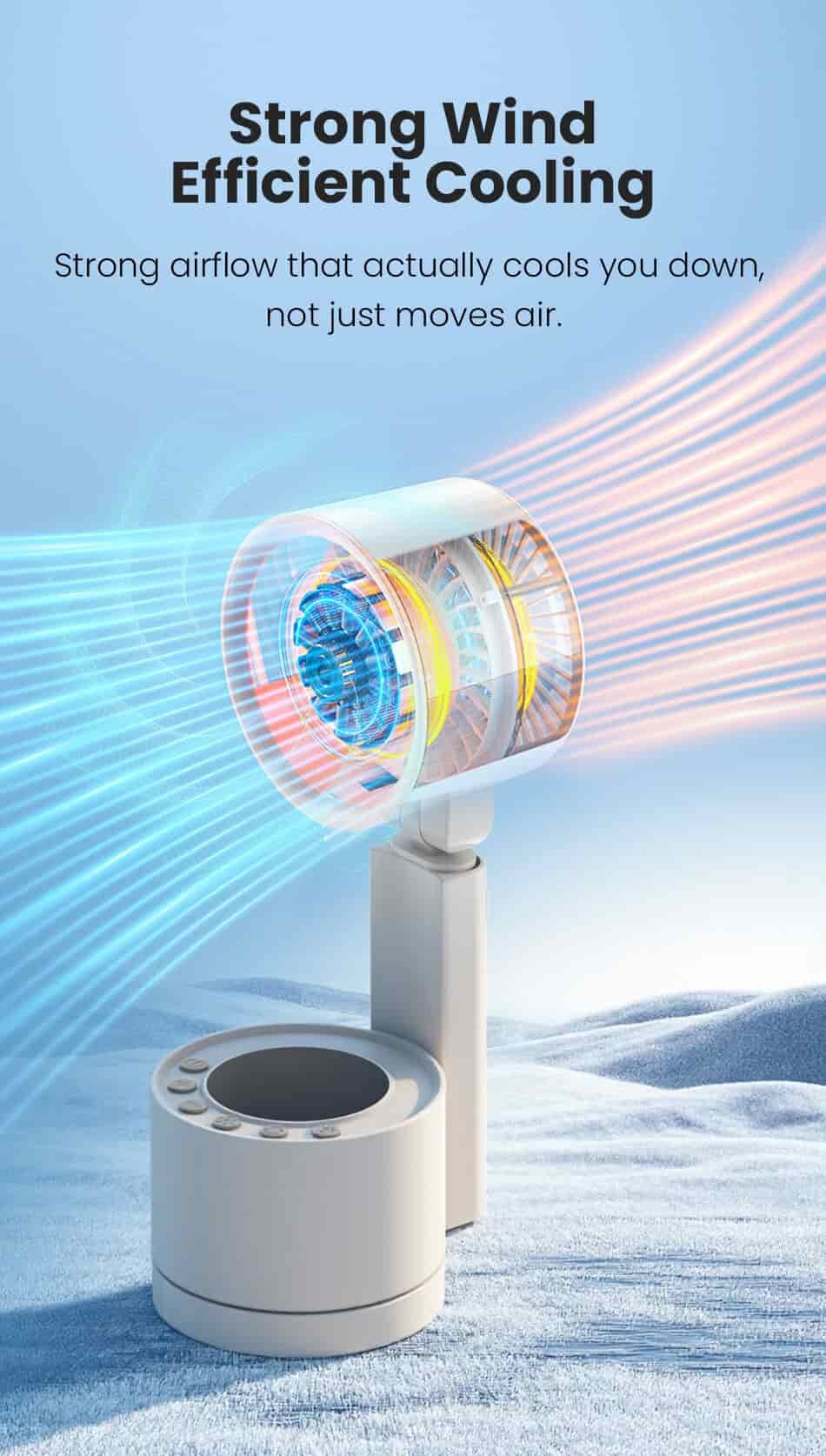 Picture of FW8 Desktop Fan with Remote Control 12000mAh Battery With Desk Lamp