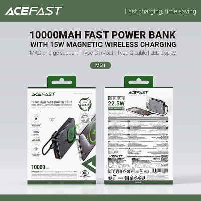 Picture of ACEFAST M31 22.5W 10000mAh Magnetic Fast Wireless Charge Power Bank
