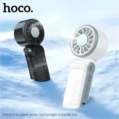 Picture of Hoco HX604 Ice-Cool & Dual Cooling Lightweight Foldable Fan – 3000mAh Battery