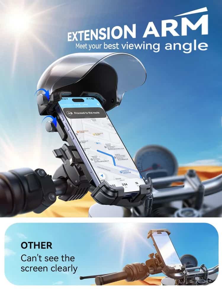 Picture of Joyroom JR-ZS526 Helmet Style Sunshade Bike Phone Holder - Black