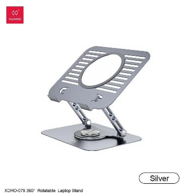 Picture of XUNDD XDHO-079 Hollow Out Laptop Stand 360 Degree Rotatable Foldable Carbon Steel Desktop Notebook Bracket – Grey