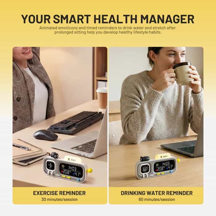 Picture of Xaiomi ATuMan MOOD A Retro Pixel Style Smart Thermohygrometer Cute Desk Digital Smart Temperature and Humidity Clock
