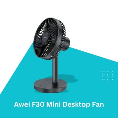 Picture of Awei F30 Mini Portable Rechargeable Desk Stand Fan - 3600mAh Battery