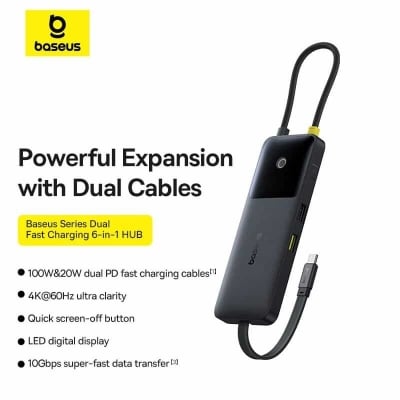 Picture of Baseus 6-in-1 Dual Fast Charging Hub