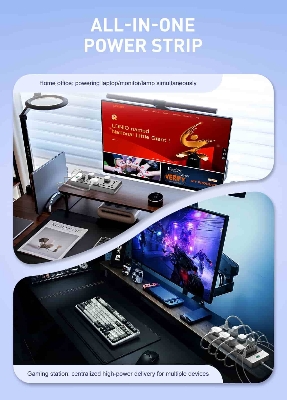 Picture of LDNIO SC4 65W PD GaN Desktop Power Strip 13 in 1 Multi Port 2500W High Power Multi Device Charging Power Strip Extension Socket