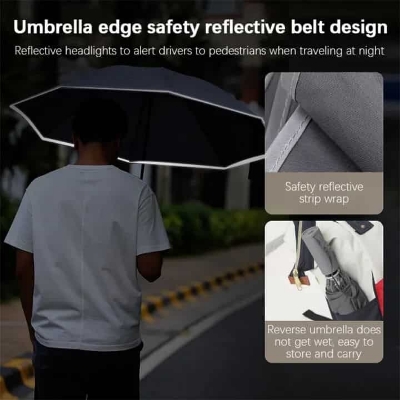 Picture of Xiaomi Konggu Automatic Reverse Waterproof UV Folding Umbrella Night Reflective Strip