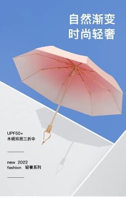 Picture of RISETIME RU3011102 Three Fold Gradient Sun Umbrella – Blue