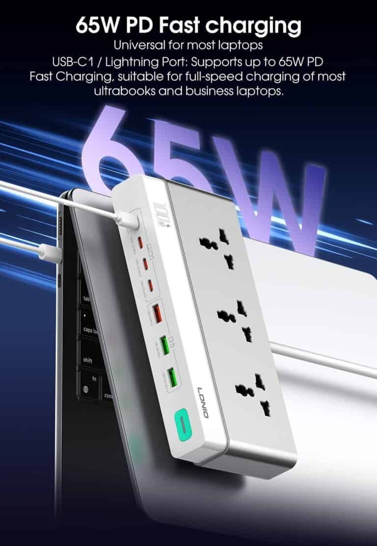 Picture of Ldnio SC3 10-in-1 100W GaN Desktop Power Strip 2500W AC Outlets