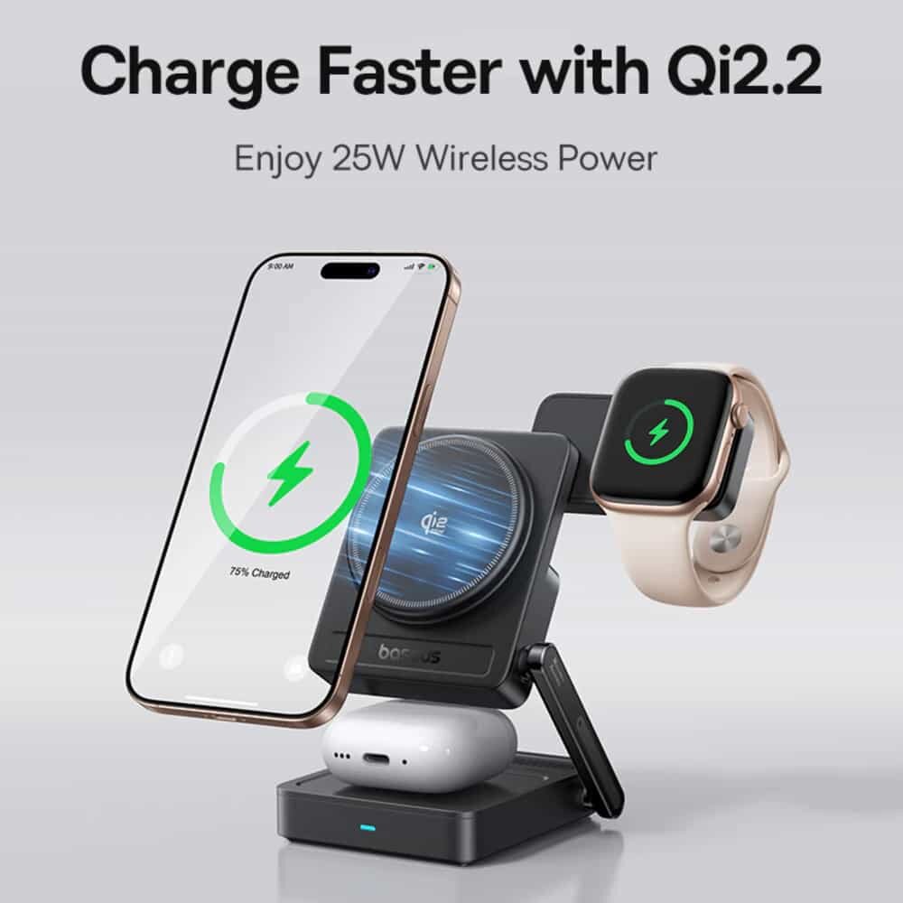 Picture of Baseus PicoGo 35W 3-in-1 Qi2.2 Wireless Charger (AF21) For Apple Charging Station