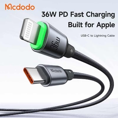 Picture of Mcdodo CA-669 Cable Luma 36W PD Type-C to iPhone Charging Cable With LED Charging Indicator 1M/2M Cable