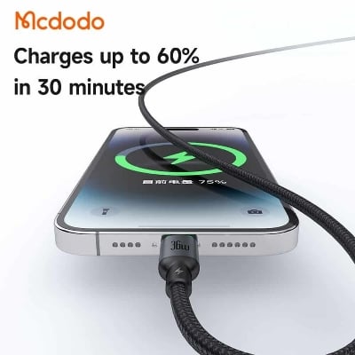 Picture of Mcdodo CA-669 Cable Luma 36W PD Type-C to iPhone Charging Cable With LED Charging Indicator 1M/2M Cable