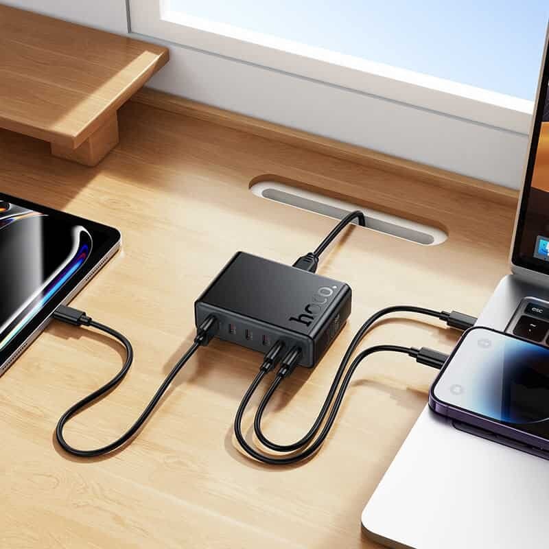 Picture of Hoco C152A 70W PD 6-Port Desktop Charger | 5 USB-C + 1 USB-A Fast Charger