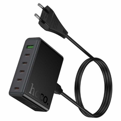 Picture of Hoco C152A 70W PD 6-Port Desktop Charger | 5 USB-C + 1 USB-A Fast Charger
