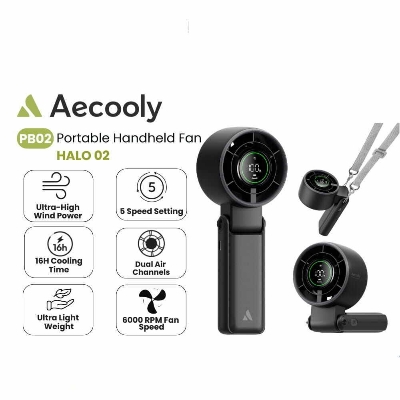 Picture of Aecooly Halo 02 (PB02-A) 3in1 Portable Handheld Turbo Fan – 5000mAh Battery