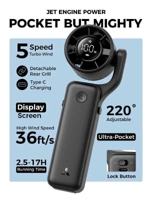 Picture of Aecooly Air Gimbal PF04 Portable Handheld Turbo Fan – 3500mAh Battery
