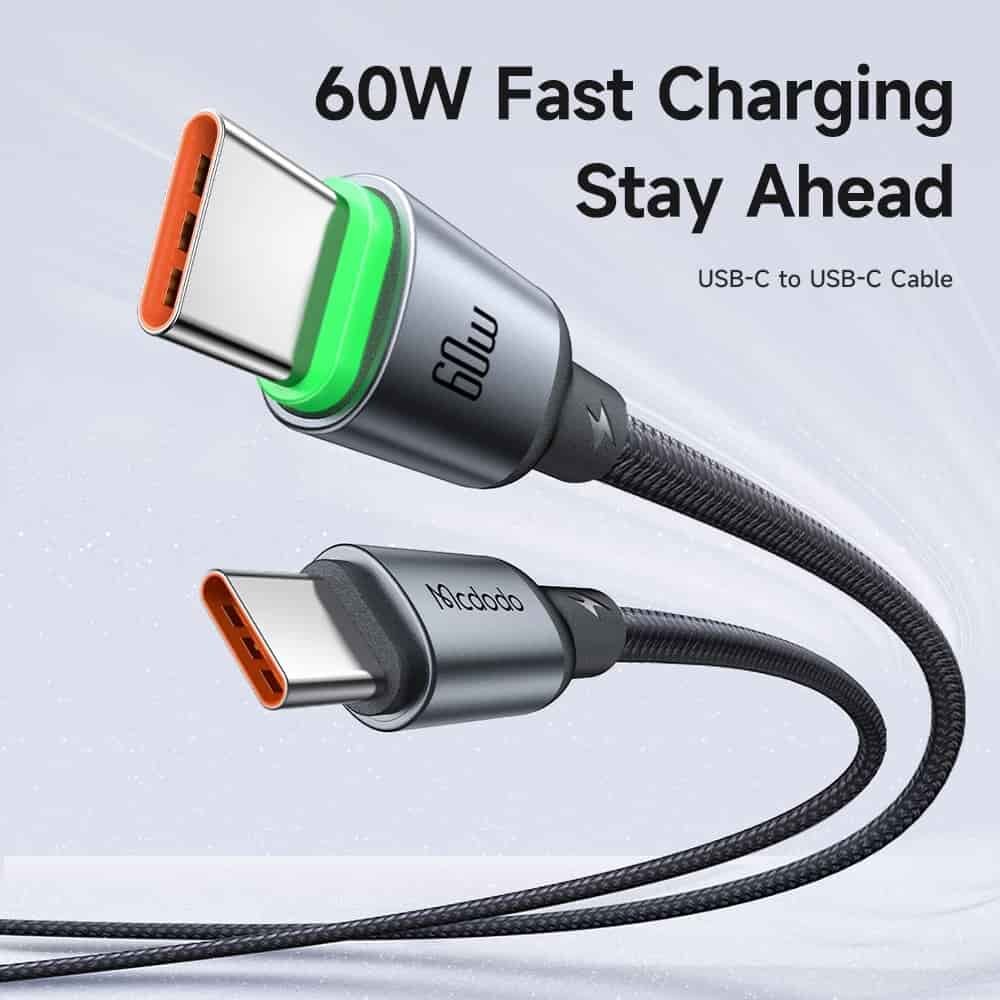 Picture of Mcdodo CA-687 Charger Cable 1M/2M/3M 60W Type C to Type C PD Fast Charging For Macbook, 17 Pro Max 16 15 All Type C Phone