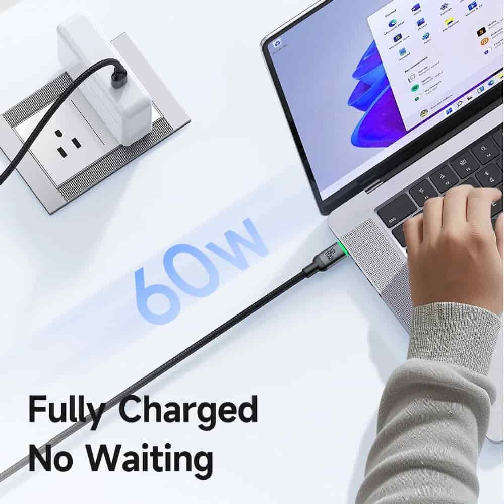 Picture of Mcdodo CA-687 Charger Cable 1M/2M/3M 60W Type C to Type C PD Fast Charging For Macbook, 17 Pro Max 16 15 All Type C Phone