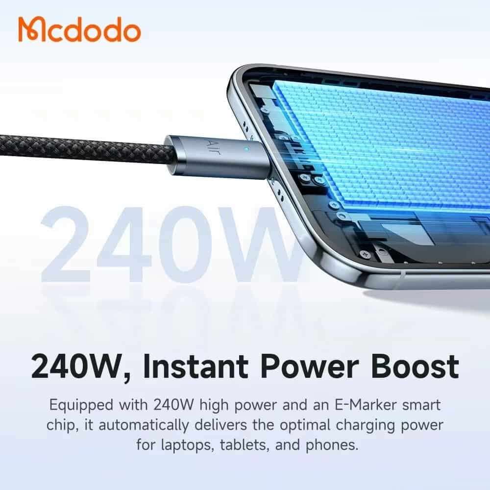 Picture of MCDODO CA-708 240W PD USB Data Cable / 240W Super Fast Quick Charging For Macbook, Laptop, Phones