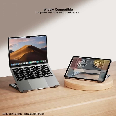 Picture of XUNDD XDHO-082 Laptop Cooling Stand with Dual Fans RGB Lighting Foldable Notebook Bracket