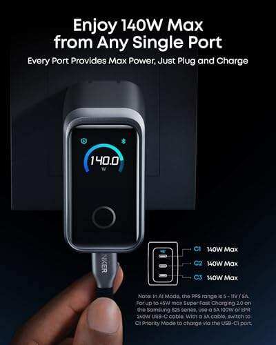 Picture of Anker A2687 Prime Charger (160W, 3 Ports, Smart Display)