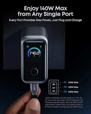 Picture of Anker A2687 Prime Charger (160W, 3 Ports, Smart Display)
