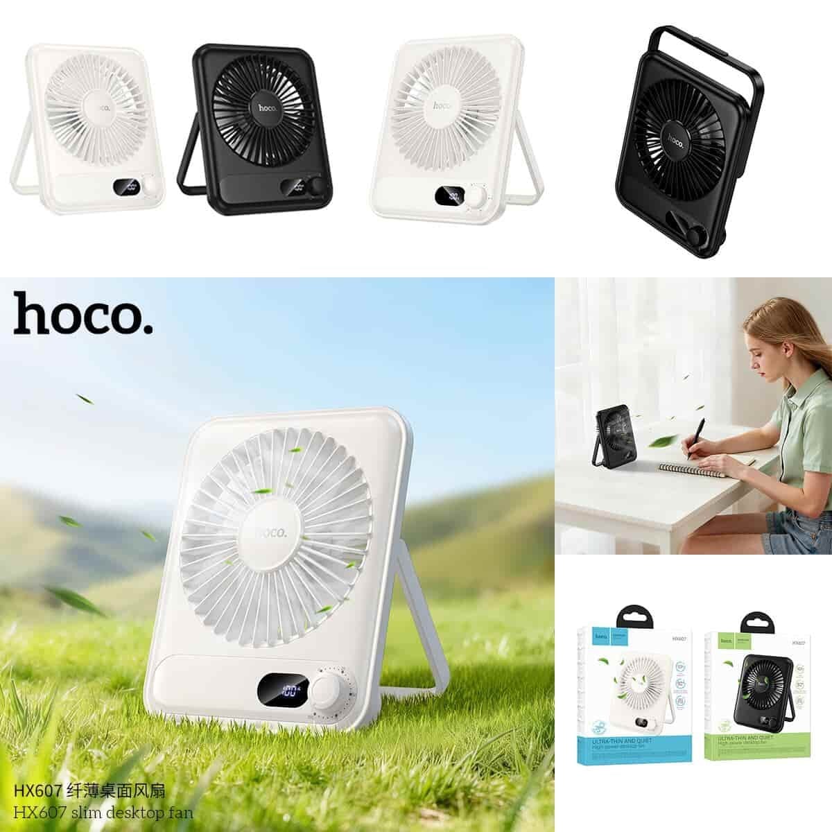 Picture of Hoco HX607 Ultra Thin And Quiet High Power Desktop Fan – 2000mAh