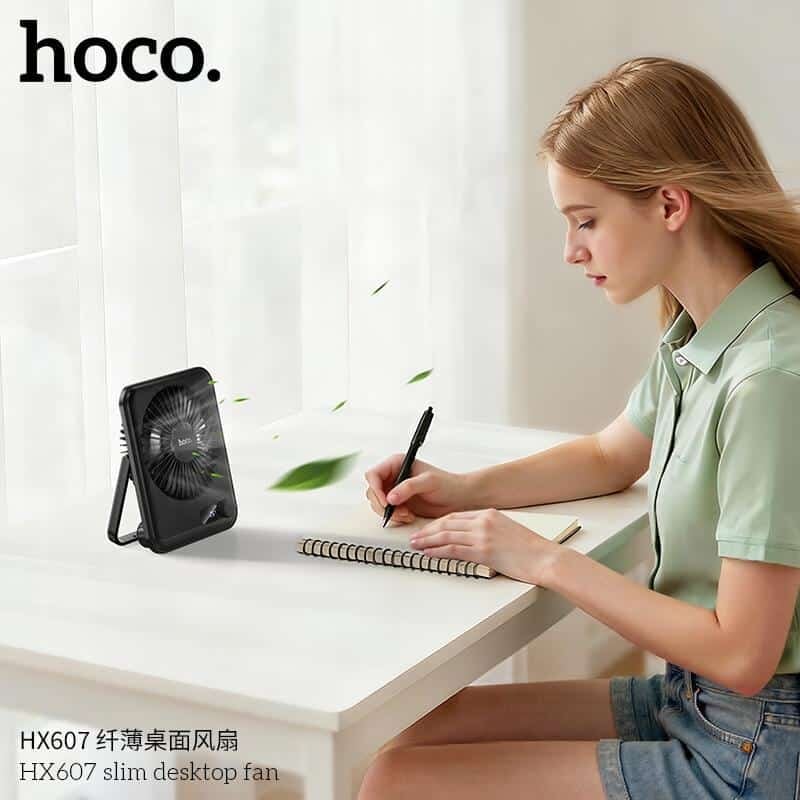 Picture of Hoco HX607 Ultra Thin And Quiet High Power Desktop Fan – 2000mAh